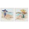 Stupell Industries Bathing Beauties on Beach 2pc Canvas Wall Art Set Design by Anne Tavoletti
